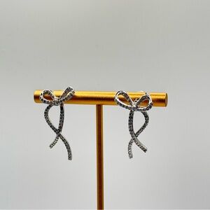 Elegant Silver Bow Earrings